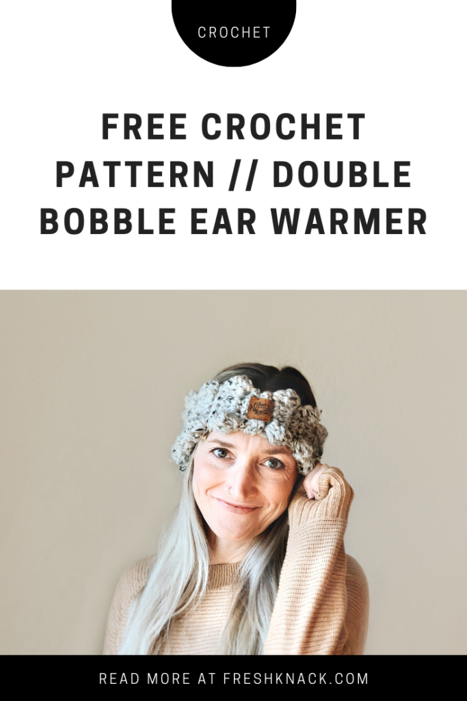 Save this image for the easy crochet ear warmers to pinterest.