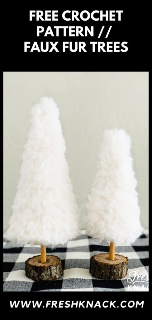 Save this image for faux fur trees to Pinterest.